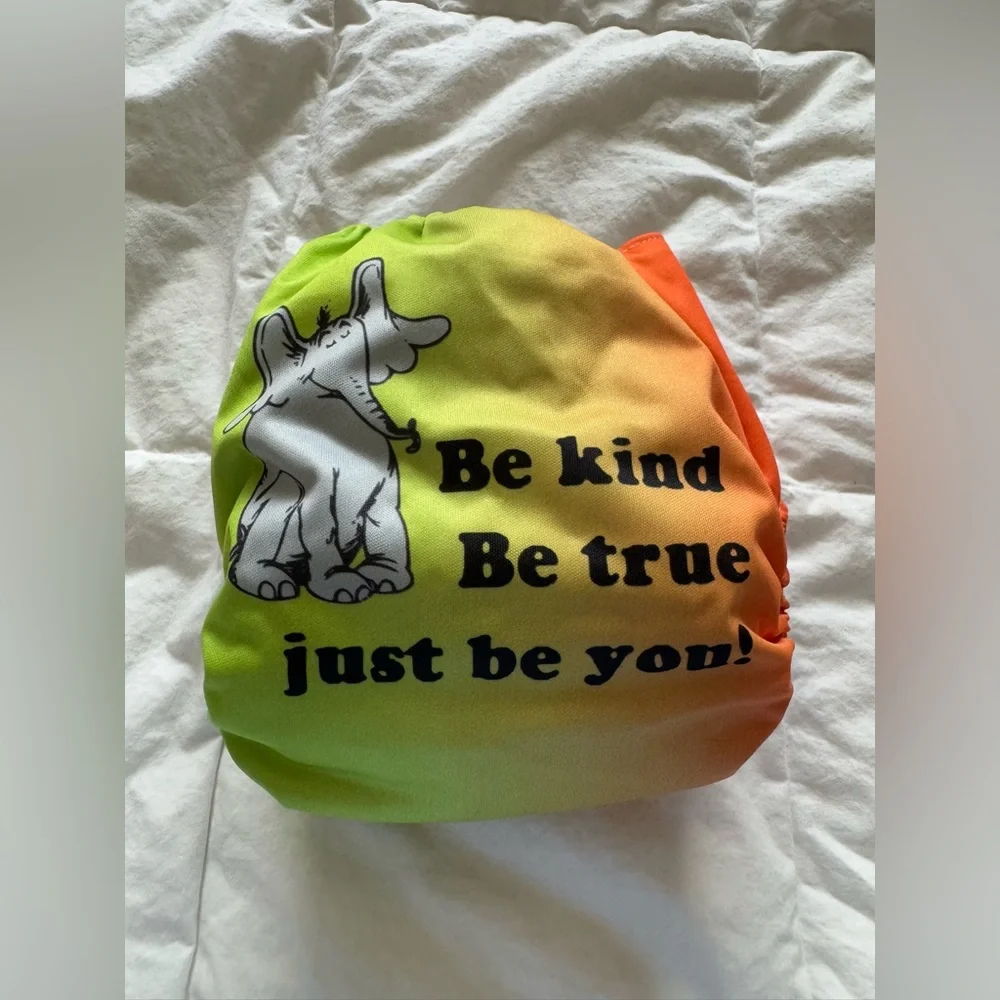 Squishy Tushie OS Pocket be kind be true just be you! Dr. Seuss cloth diaper
